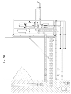 PLATEFORME AVEC 3M D'ECHELLE  POUR SEPARATEUR DE PHASE