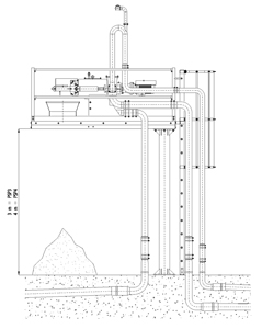 PLATEFORME AVEC 4M D'ECHELLE  POUR SEPARATEUR DE PHASE SUR PILONES